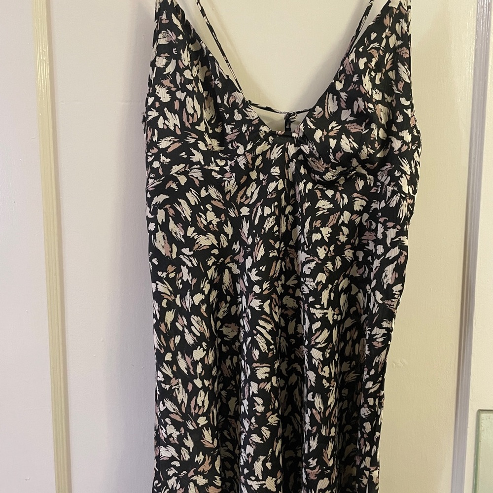 Intimately Free People FP Black and Tan Patterned Slip Lingerie Dress